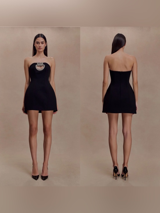 Meshki Dresses & Skirts - NEW! Meshki- Hilda Embellished Strapless Mini Dress Black Size Medium